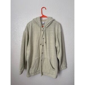 VNTG EURO JOY Green Knit Hooded Cardigan Cottagecore‎ Grannycore Fairy Garden